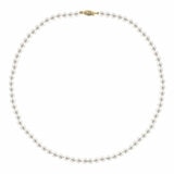 5-7mm Cultured Freshwater White Pearl Earring & Necklace Set, 14ct Yellow Gold 5-7mm Cultured Freshwater White Pearl Earring & Necklace Set, 14ct Yellow Gold