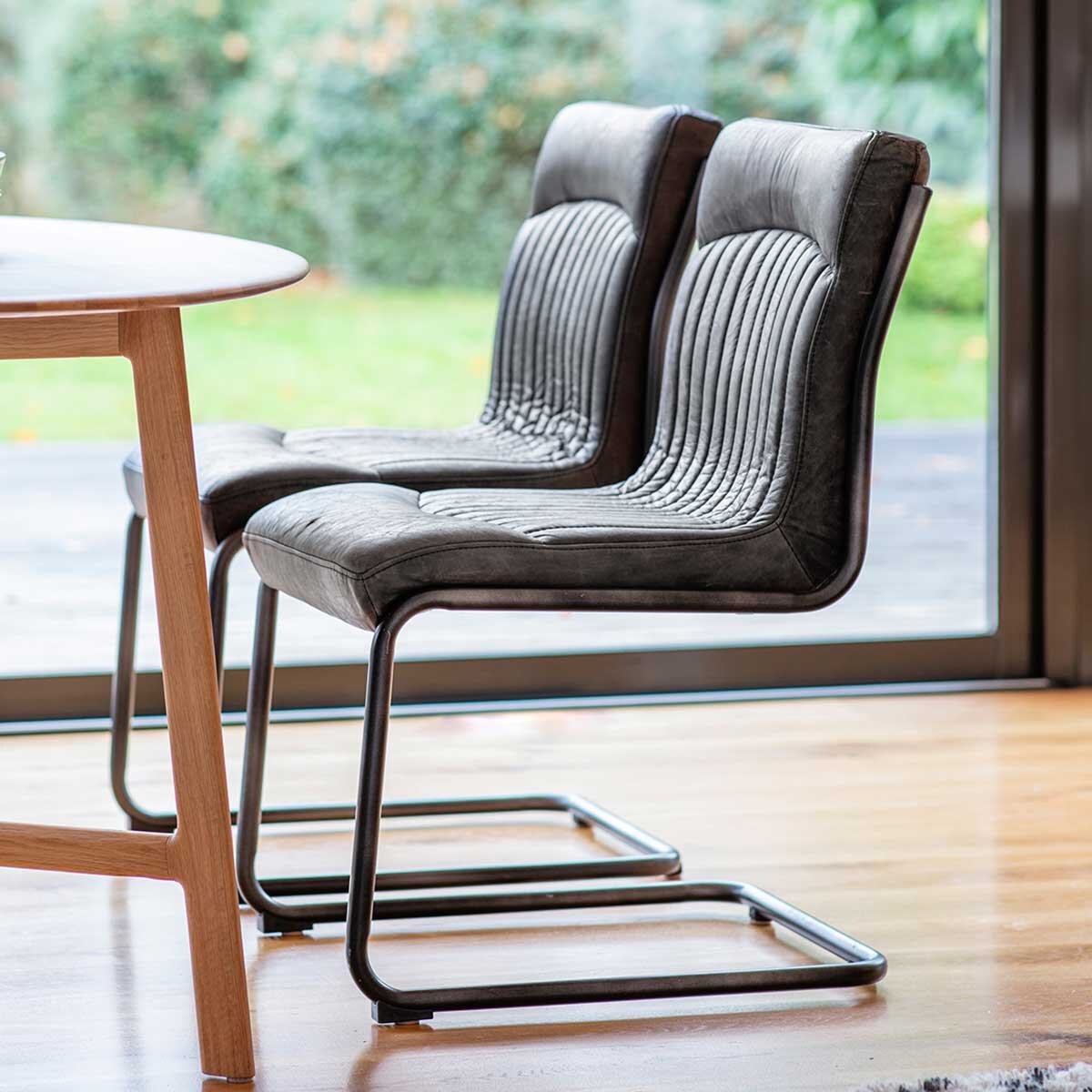 Gallery Capri Ebony Leather Dining Chair