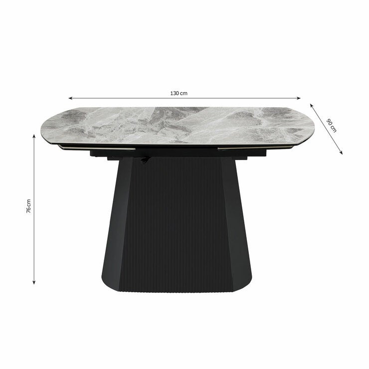 Bahamas Ceramic Extending Dining Table + 6 Grey Chairs, Seats 6-8 Bahamas Ceramic Extending Dining Table + 6 Grey Chairs, Seats 6-8