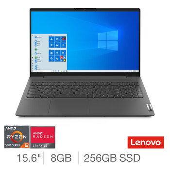 Lenovo IdeaPad 5, AMD Ryzen 5, 8GB RAM, 256GB SSD, 15.6 Inch Laptop, 82LN00S1UK