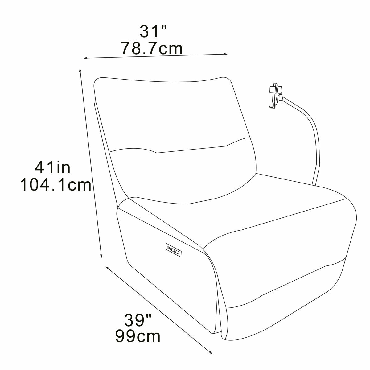 Armchair Beige Line Drawing