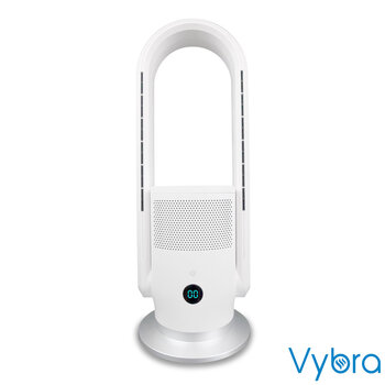 Vybra Arch 3 in 1 PTC Heater, Bladeless Cooling Fan & UV Air Purifier, White VSA001