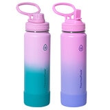 ThermoFlask Stainless Steel 700ml Water Bottle, 2 Pack in Teal & Pink