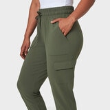 Mondetta Ladies Cargo Cuffed Jogger in Green