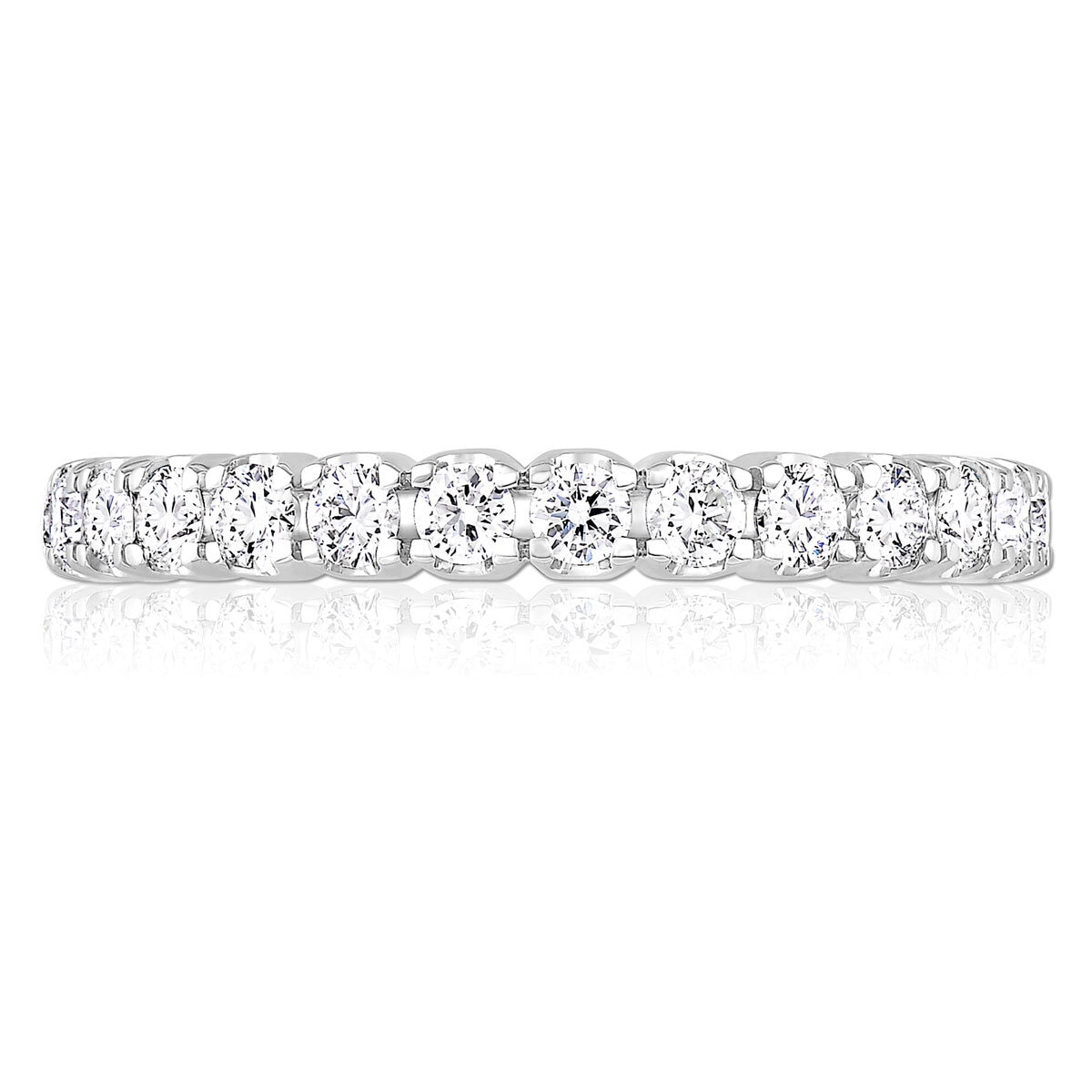 1.00ctw Round Brilliant Cut Claw Set Diamond Eternity Ring, 18ct White Gold