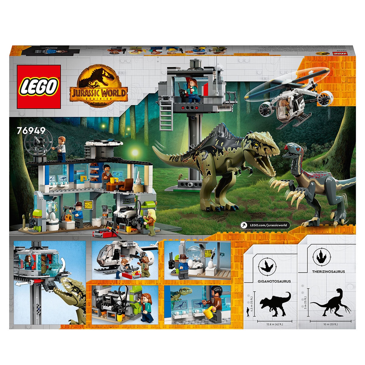 Buy LEGO Jurassic World Giganotosaurus & Therizinosaurus Attack Back of Box Image at Costco.co.uk