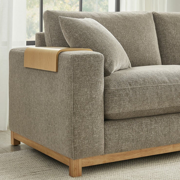 Aiden & Ivy Hawthorne Brown Fabric 4 Piece Corner Sofa