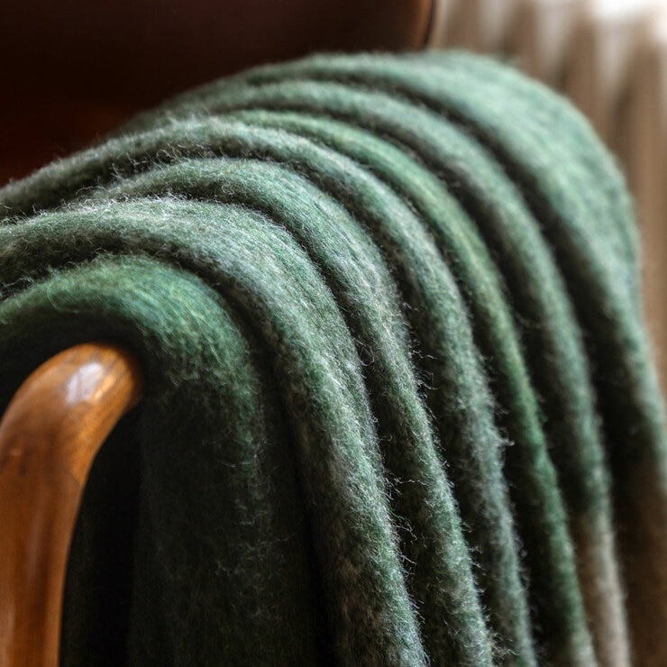 Gallery Heritage Green Check Faux Mohair Throw, 130 x 170 cm Gallery Heritage Green Check Faux Mohair Throw, 130 x 170 cm