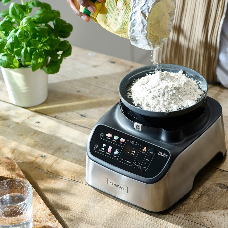 Kenwood One Touch Food Processor & Blender measuring flour