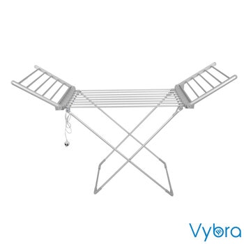 Vybra Heated 20 Rail Winged Airer With Cover, VS001-20R
