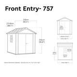Keter Newton Plus 7ft 6" x 7ft 4" (2.3 x 2.2m) Storage Shed in 2 Configurations
