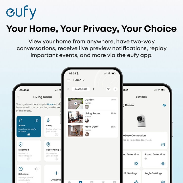 eufy S350 4K Dual Lens Pan-Tilt Smart Indoor Camera 2 Pack - No Monthly Fees