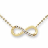 0.06ctw Round Brilliant Cut Diamond Infinity Necklace, 14ct Yellow Gold