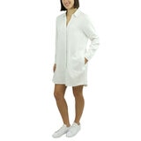 Jachs Ladies Roll Sleeve Linen Blend Dress in White