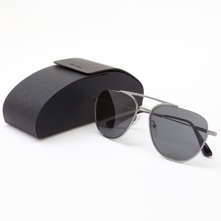 Prada Shiny Gunmetal Sunglasses with Grey Lenses, 5OUS 5AV5SO Costco UK