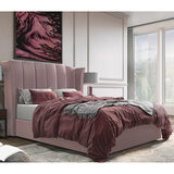 Furmanac Isabella Pink Velvet Ottoman Bed Frame