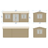 Installed Shire Whinfell 44mm Log Cabin 20 x 10ft (6 x 3m)