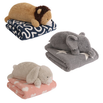 Little Miracles Lovables 2 Piece Blanket & Plush Set in 3 Designs