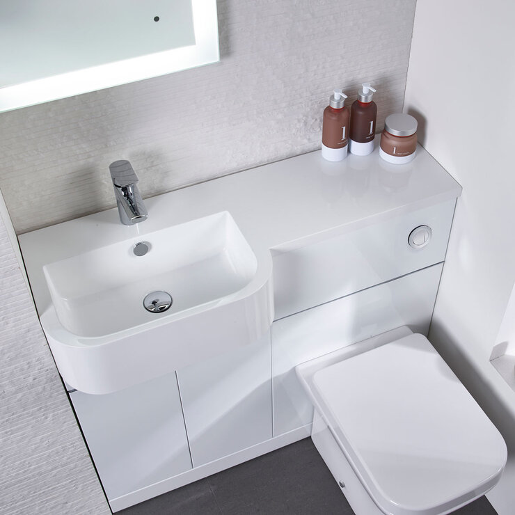 Tavistock Lindo 99.6 cm Floor Mounted Left Hand WC Unit in White