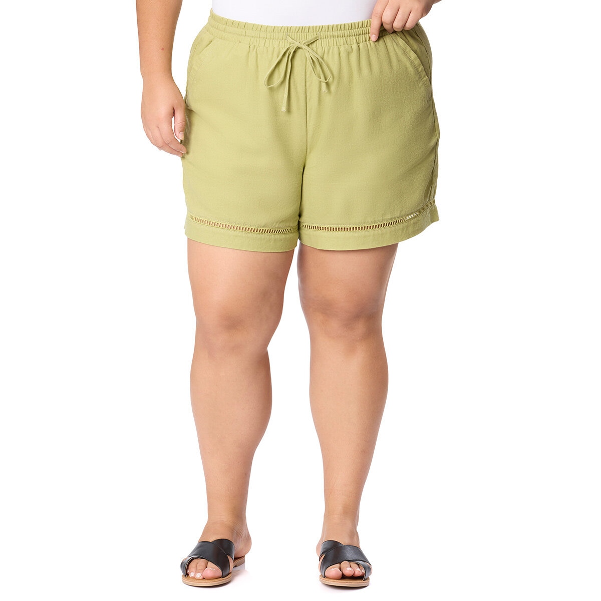 Briggs Ladies Linen Short in Green
