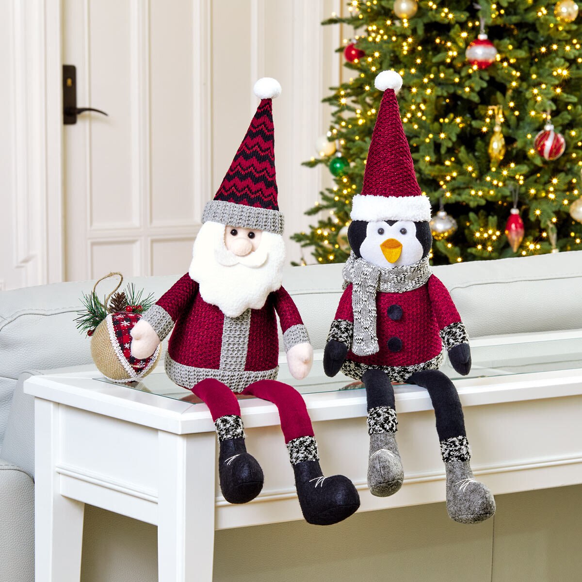 Buy Santa & Penguin Shelf Sitters Lifestyle Image at Costco.co.uk