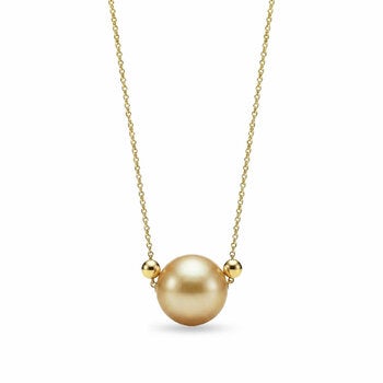 10.5-11mm Golden Southsea Pearl Necklace, 14ct Yellow Gold