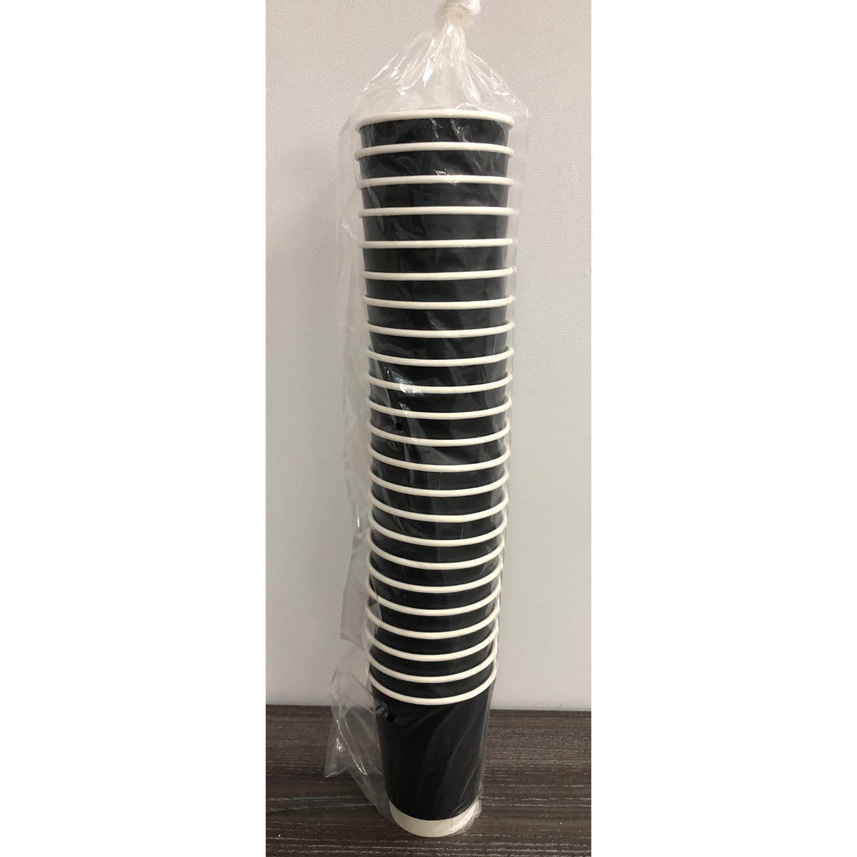Plastic Packaged 12oz Double Wall Black Hot Cups, 500 Pack