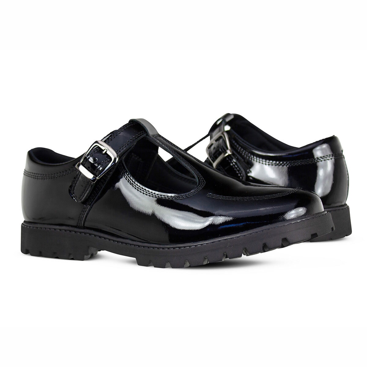 TeⓇm Emily T-Bar Brogue Girl's School Shoes