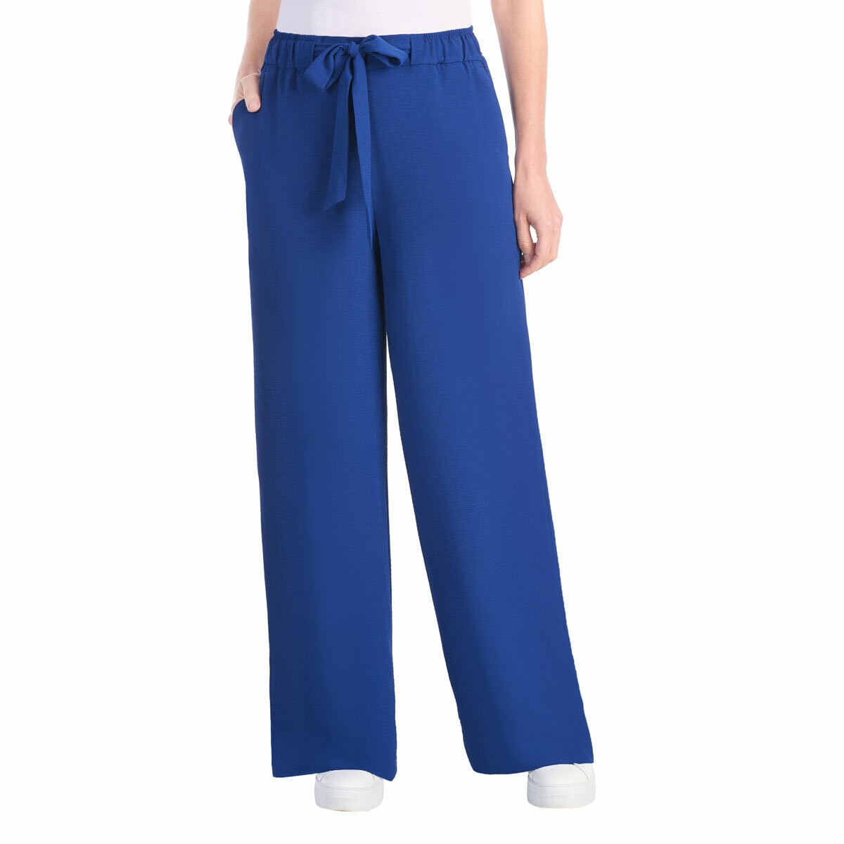 Hilary Radley Crinkle Wide Leg Pant in Blue