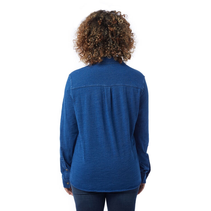 32 Degrees Stretch Cotton Shirt in Denim Blue - Medium