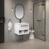 Angled lifestlye of OVE Camila 610mm in matte white
