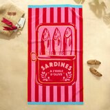 Oversized 100% Cotton Pink Sardine Beach Towel