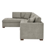 Thomasville Miles Grey Fabric Corner Sofa with Power Footrests, Left Hand Facing