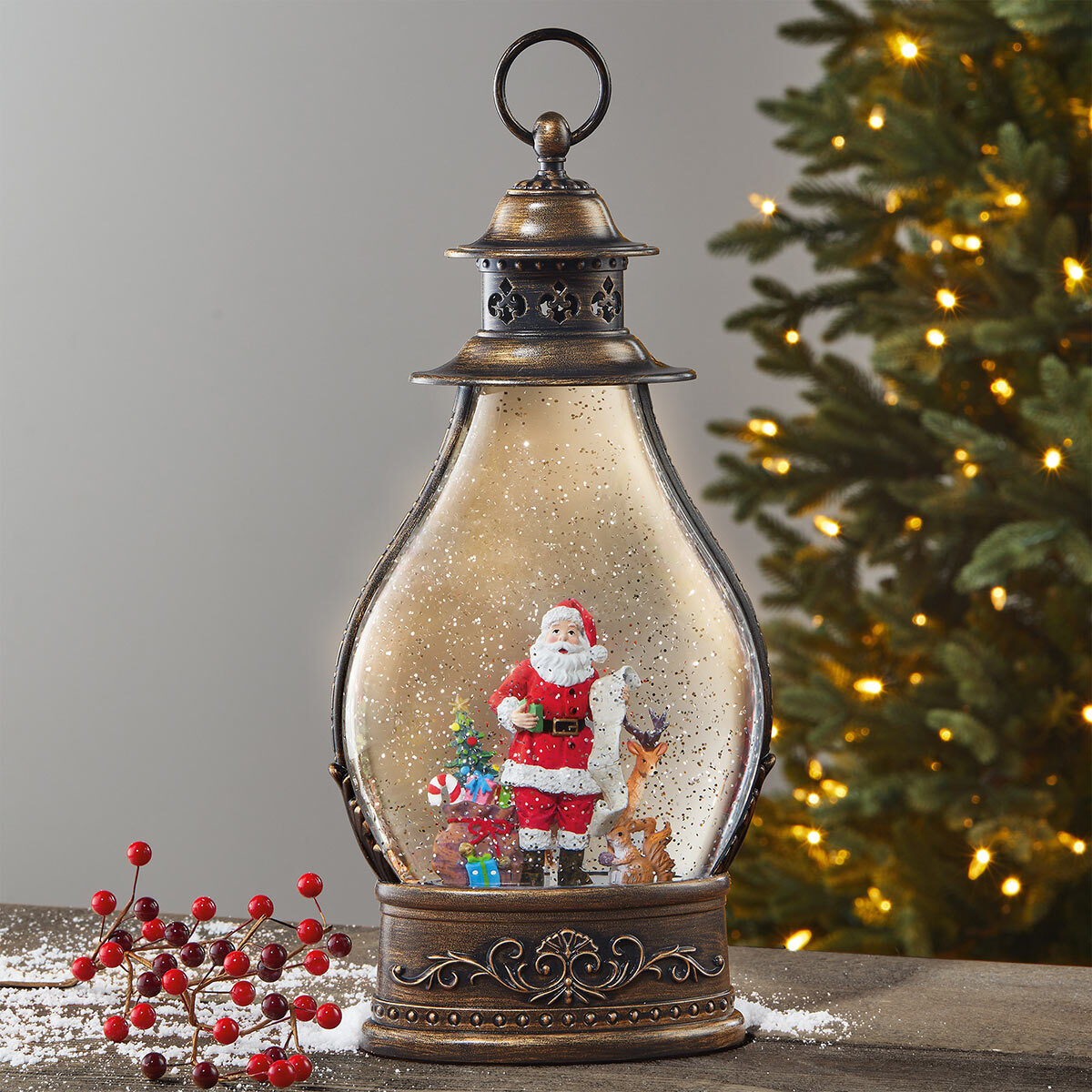 Buy Holiday Scene Lantern with Santa Lifestyle Image at Costco.co.uk