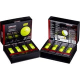 Studio image of the Kirkland Signature Neon Yellow Golf Ball box, open Studio image of the Kirkland Signature Neon Yellow Golf Ball box, open
