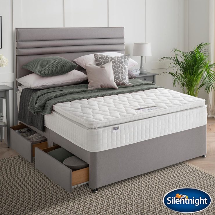 Silentnight Eco Comfort 800 Pillowtop Mattress Slate Grey Divan
