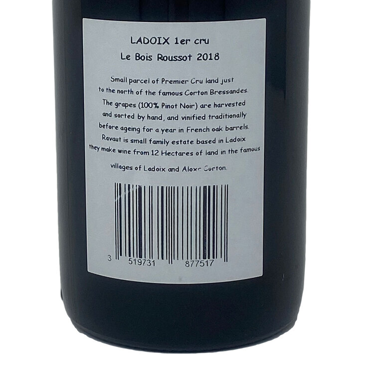 Domaine Gaston & Pierre Ravaut Ladoix 1er Cru Le Bois Roussot 2018, 75cl Domaine Gaston & Pierre Ravaut Ladoix 1er Cru Le Bois Roussot 2018, 75cl