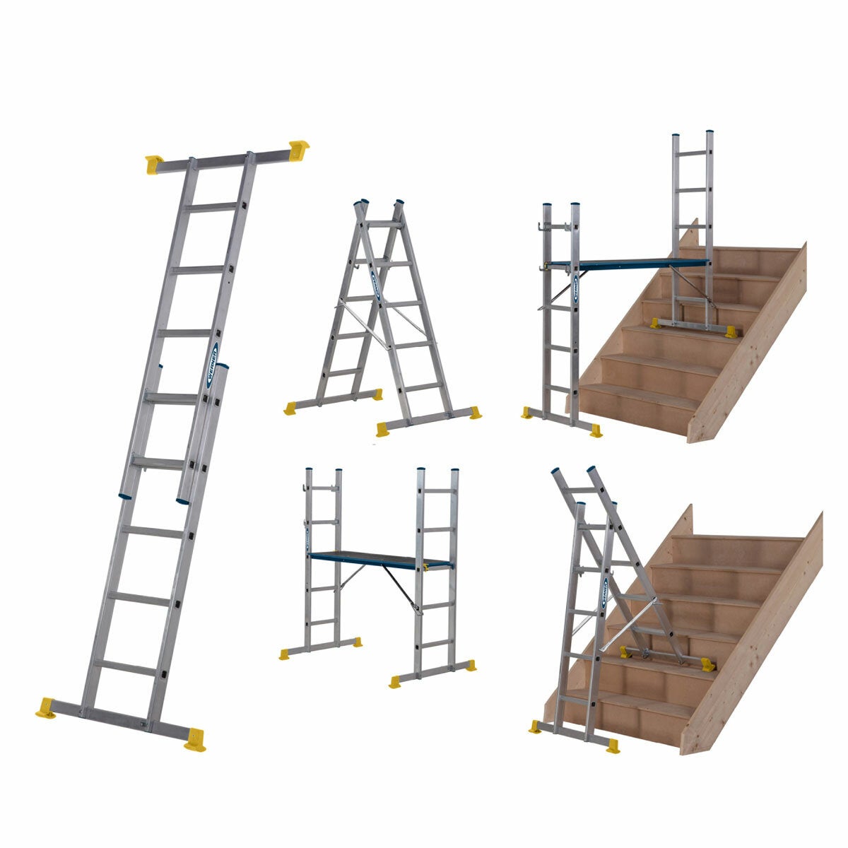 Werner 5-in-1 Combination Ladder with Platform Werner 5-in-1 Combination Ladder with Platform