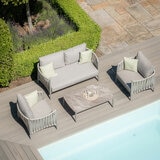 Maze Milan 4 Piece Deep Seating Patio Set in Cool Linen