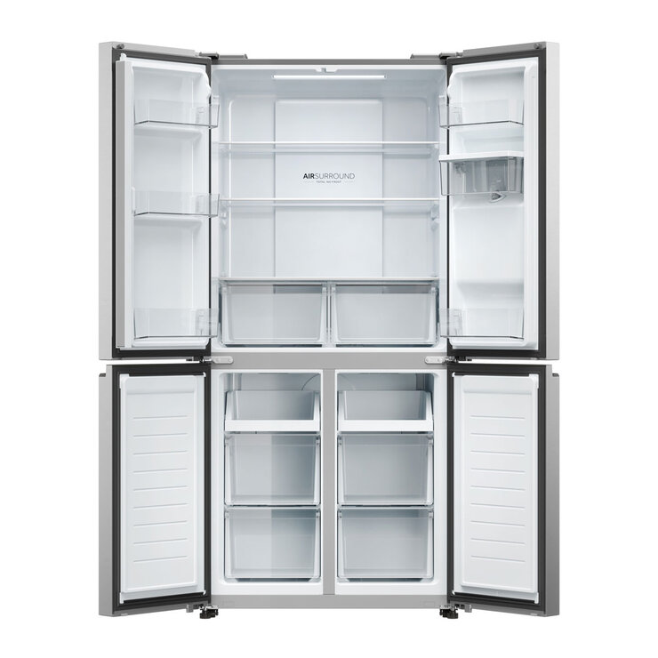 Haier Series 3 HCR3818EWMM Multi Door Fridge Freezer, E Rated in Silver