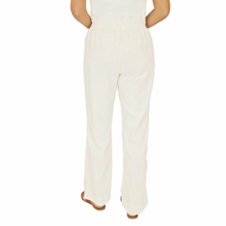 Briggs Ladies Linen Pant in White