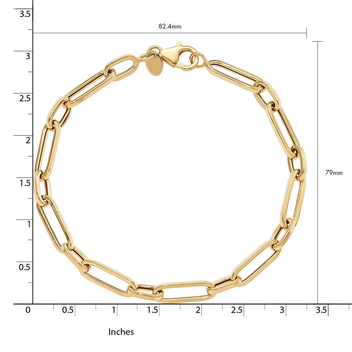 14ct Yellow Gold Paperclip Bracelet