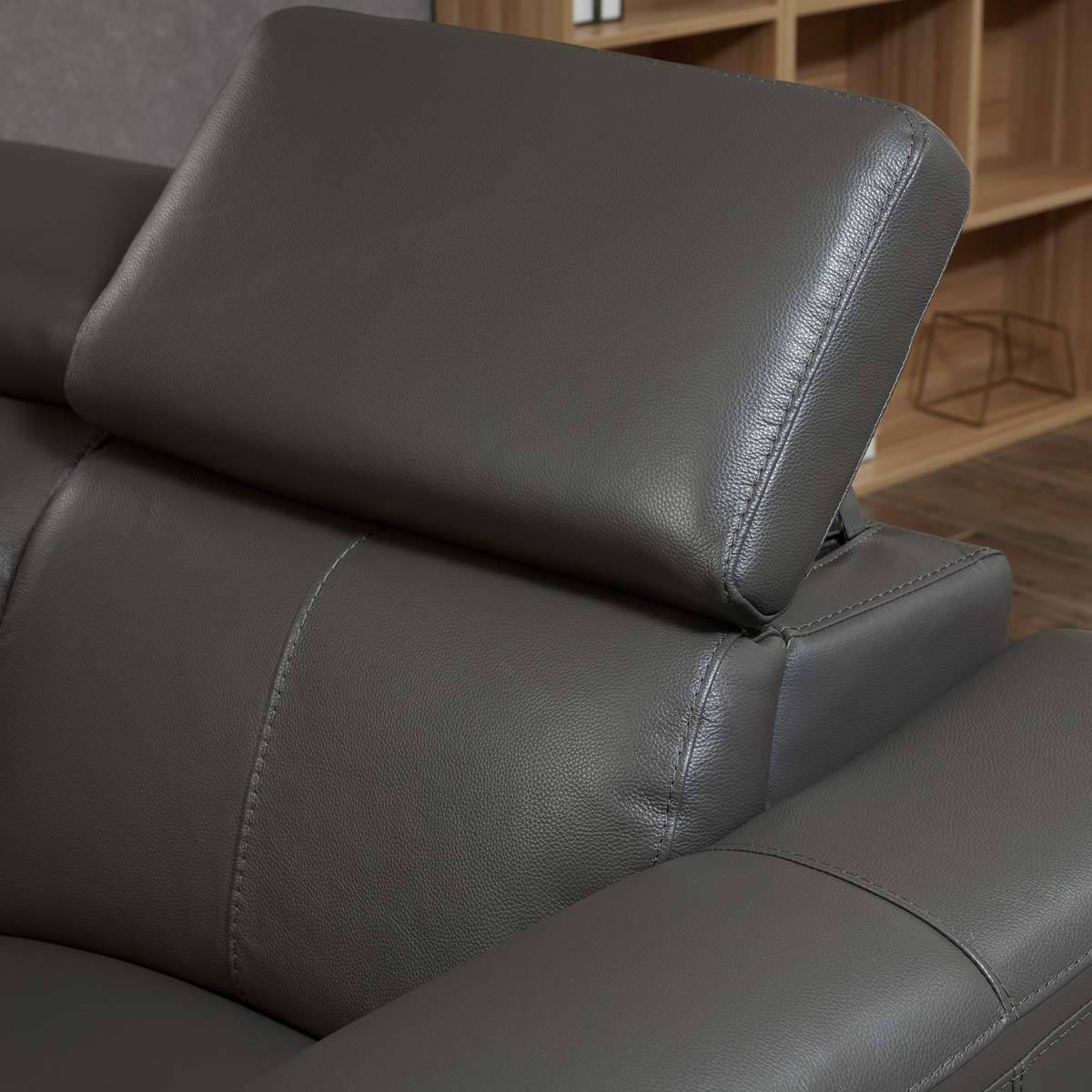 Kuka Warren 3 Seater Dark Grey Leather Power Reclining Sofa Costco UK