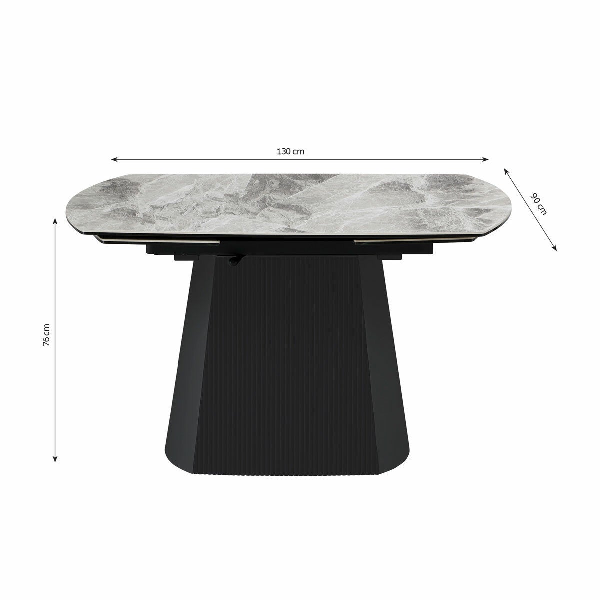 Bahamas Ceramic Extending Dining Table + 6 Grey Chairs, Seats 6-8 Bahamas Ceramic Extending Dining Table + 6 Grey Chairs, Seats 6-8