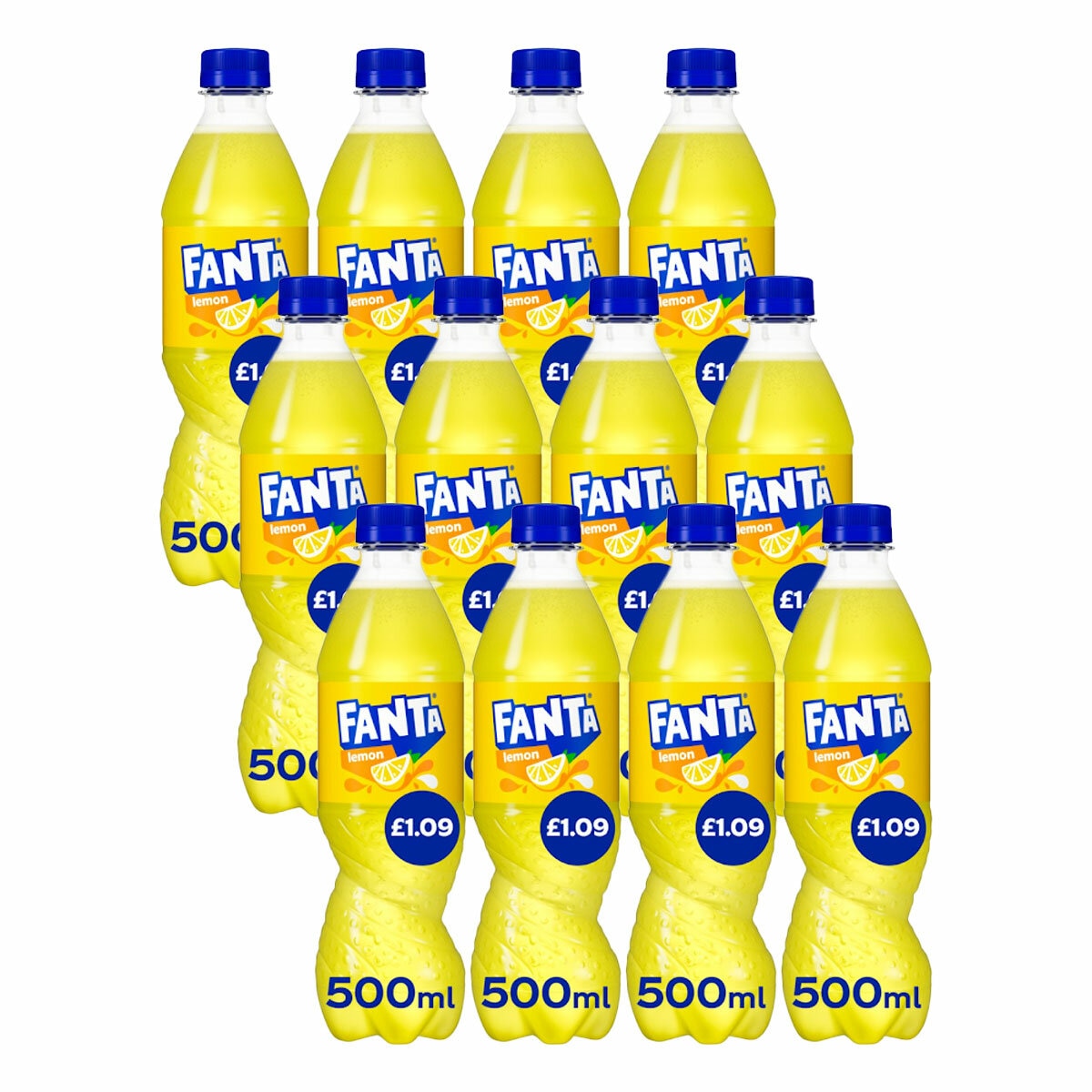 Fanta Lemon PMP £1.09, 12 x 500ml