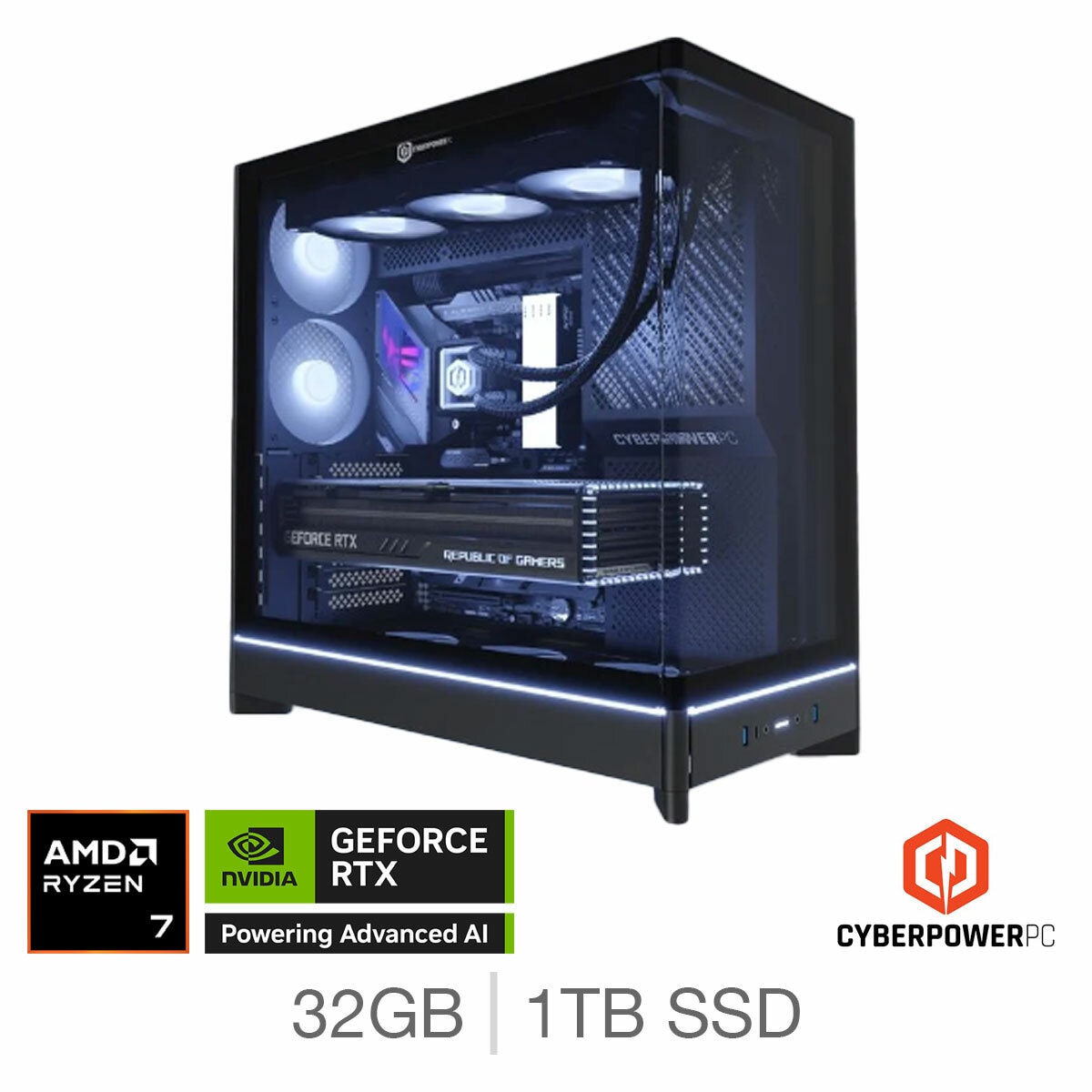 CyberPower, AMD Ryzen 7, 32GB RAM, 1TB SSD, NVIDIA GeForce RTX 5070, Gaming Desktop PC CyberPower, AMD Ryzen 7, 32GB RAM, 1TB SSD, NVIDIA GeForce RTX 5070, Gaming Desktop PC