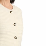 Hilary Radley Textured Knit Jacket in Cream