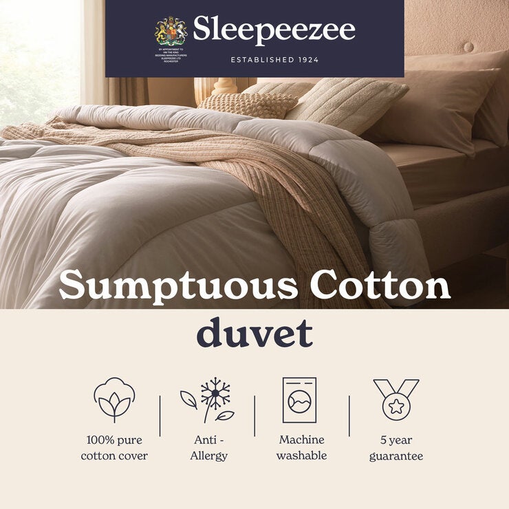 Sleepeezee Sumptuous Cotton 10.5 Tog Duvet In 4 Sizes Sleepeezee Sumptuous Cotton 10.5 Tog Duvet In 4 Sizes