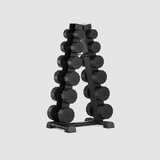 Centr 108kg Rubber Dumbbell Set with Rack