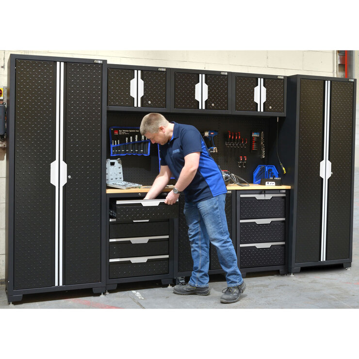 Hilka Garage Pro+ 24 Gauge Steel 9 Piece Cabinet Set